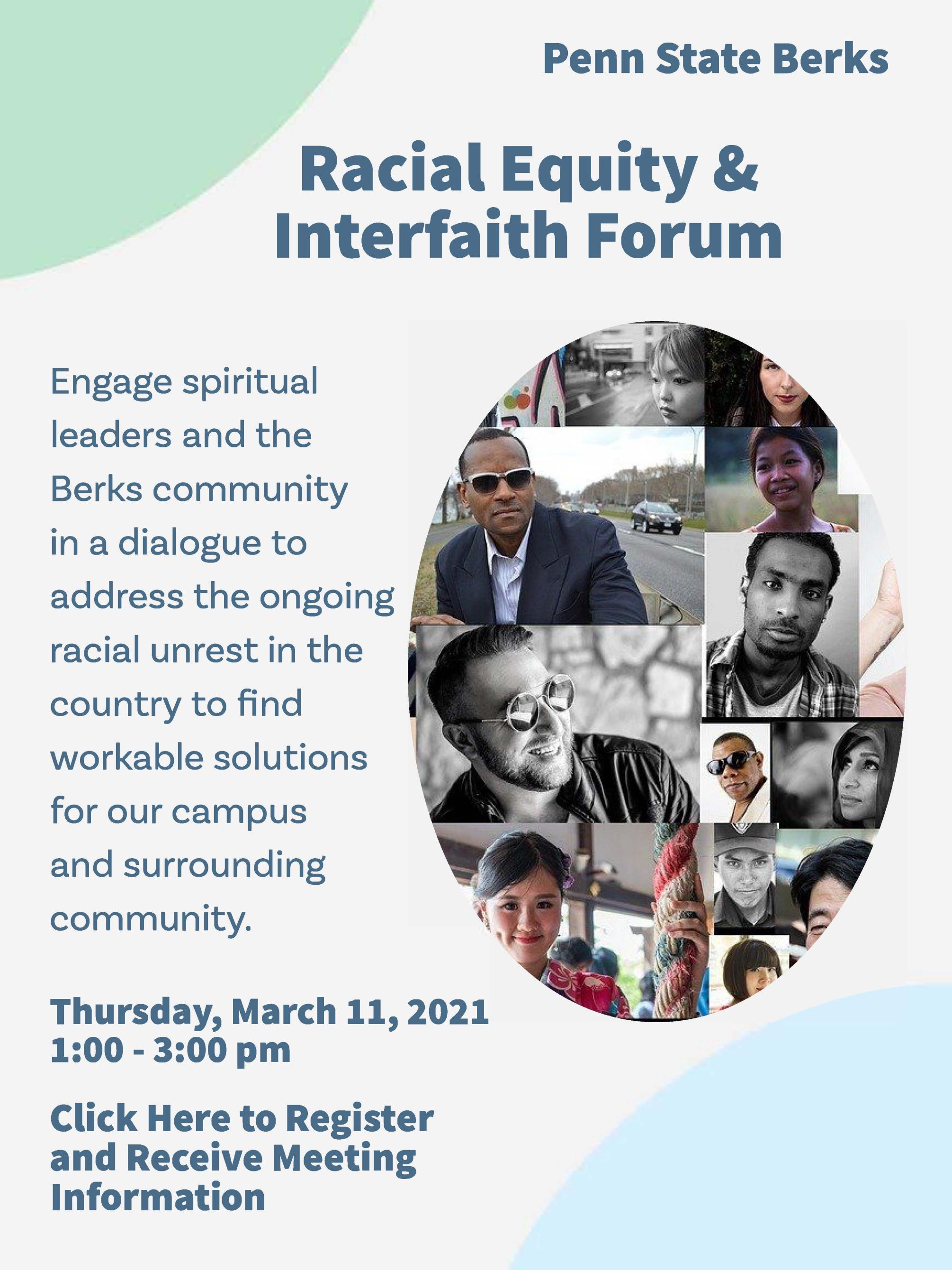 Racial Equity & Interfaith Forum flyer