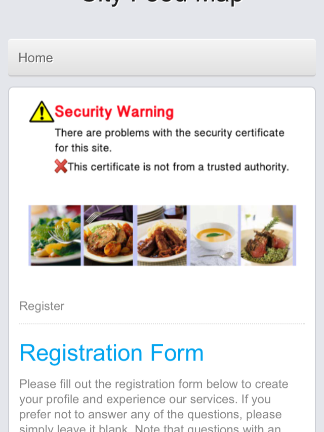 mobile free prize with security warning