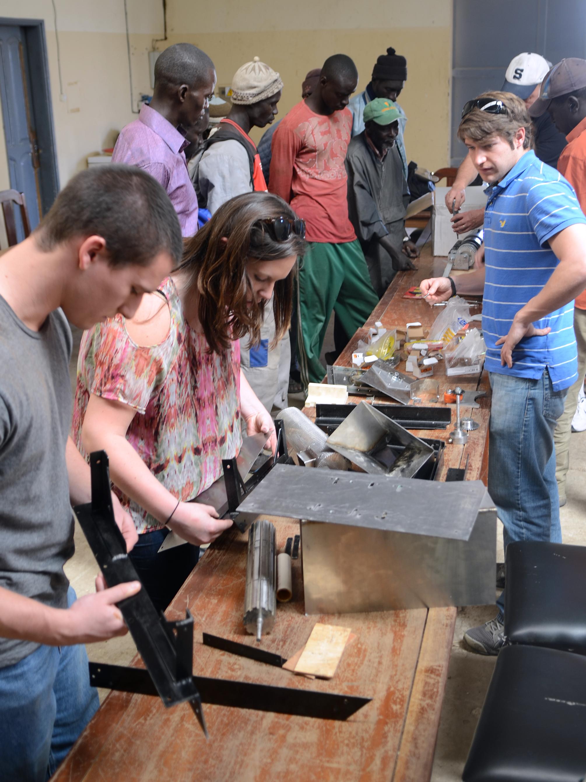 Students begin assembling baobab machine