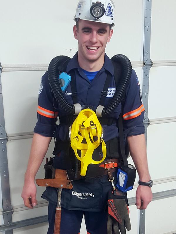 Sam Baker, a senior majoring in mining engineering, has helped dozens of Boy Scouts attain their mining badge.