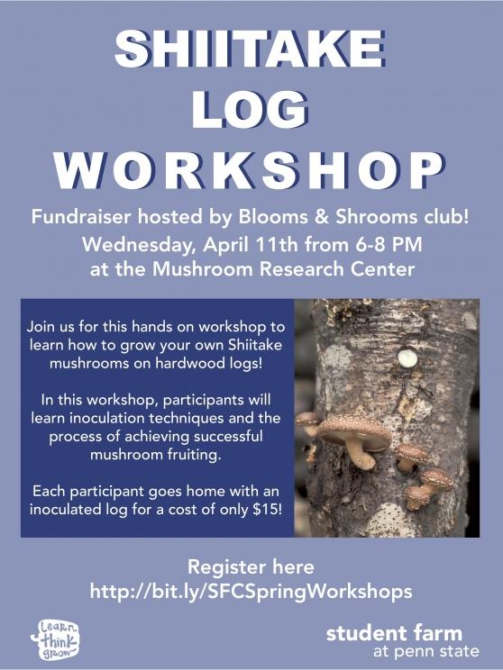 Shiitake Log Workshop flyer