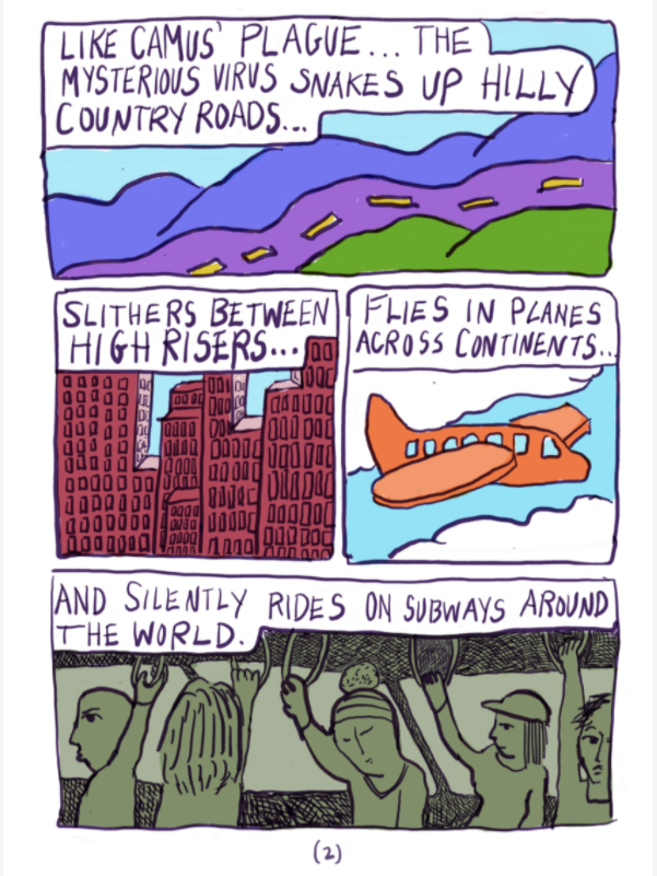 comic page about spread of covid-19