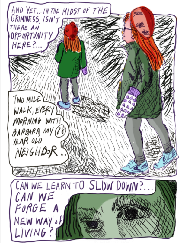 comic of two women walking