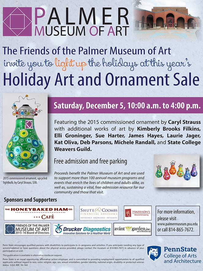 The Friends of the Palmer Museum of Art will host their annual fundraiser for the museum on Saturday, Dec. 5.