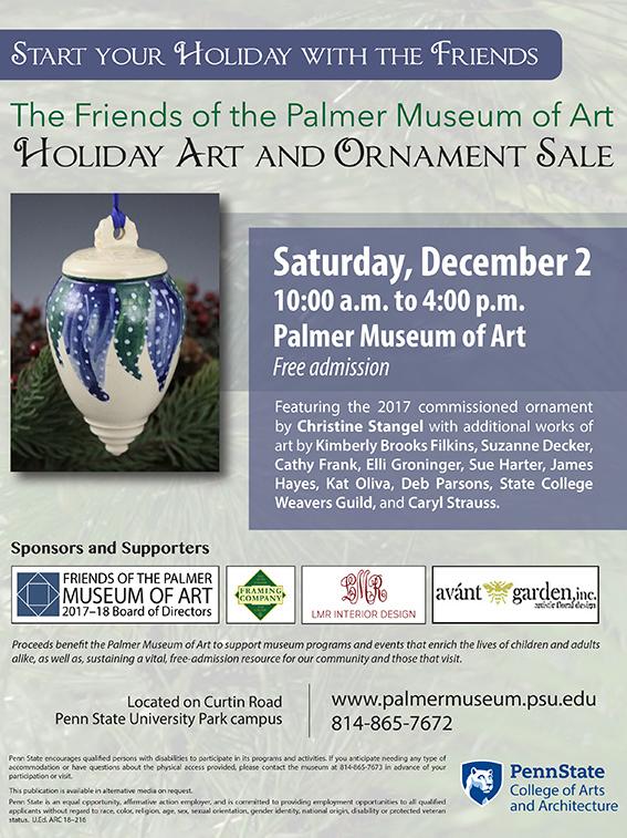 The Friends of the Palmer Museum of Art will host their annual fundraiser for the museum on Saturday, Dec. 2.