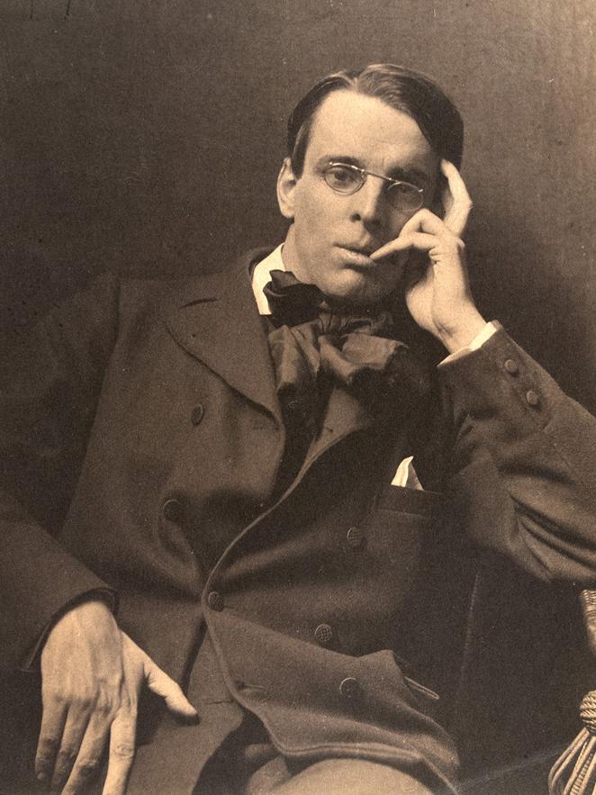 Eva Watson-Schütze, "William Butler Yeats," c. 1904, gold-toned platinum print, 2014.7.