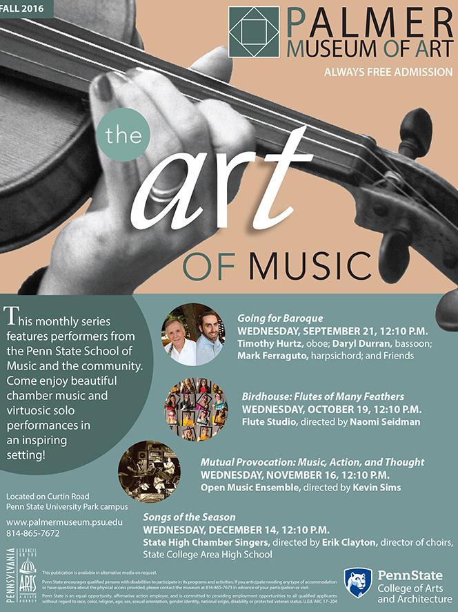 Fall 2016 performances at the Palmer Museum of Art