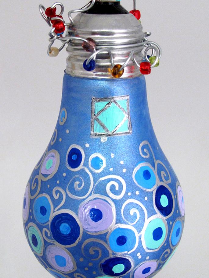 2015 commissioned ornament, upcycled lightbulb, by Caryl Strauss, $30.