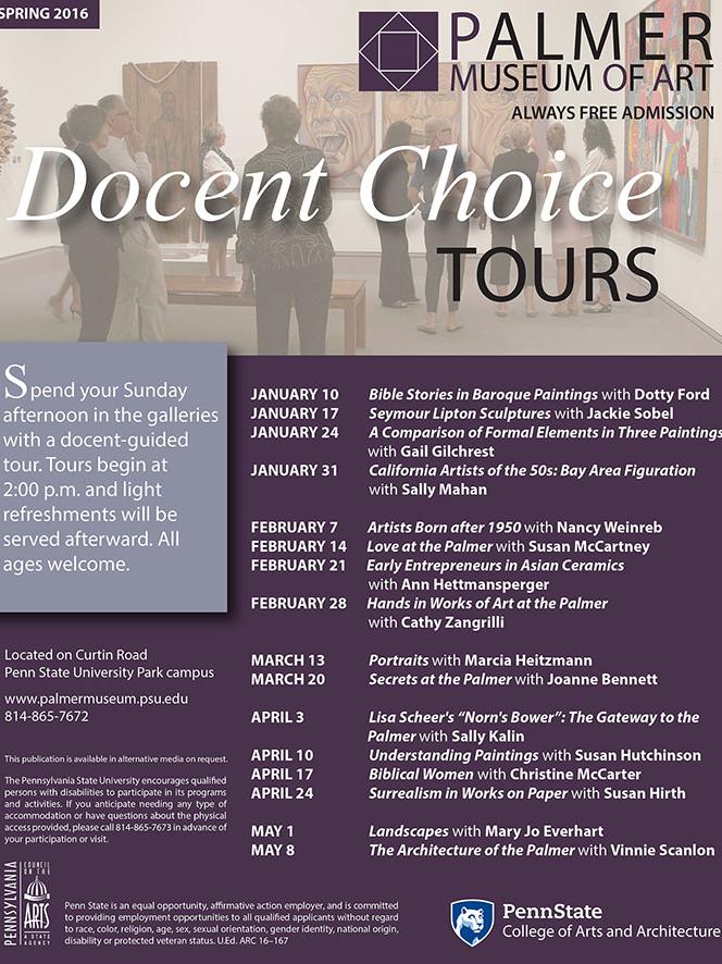 Spring 2016 Docent Choice Tours