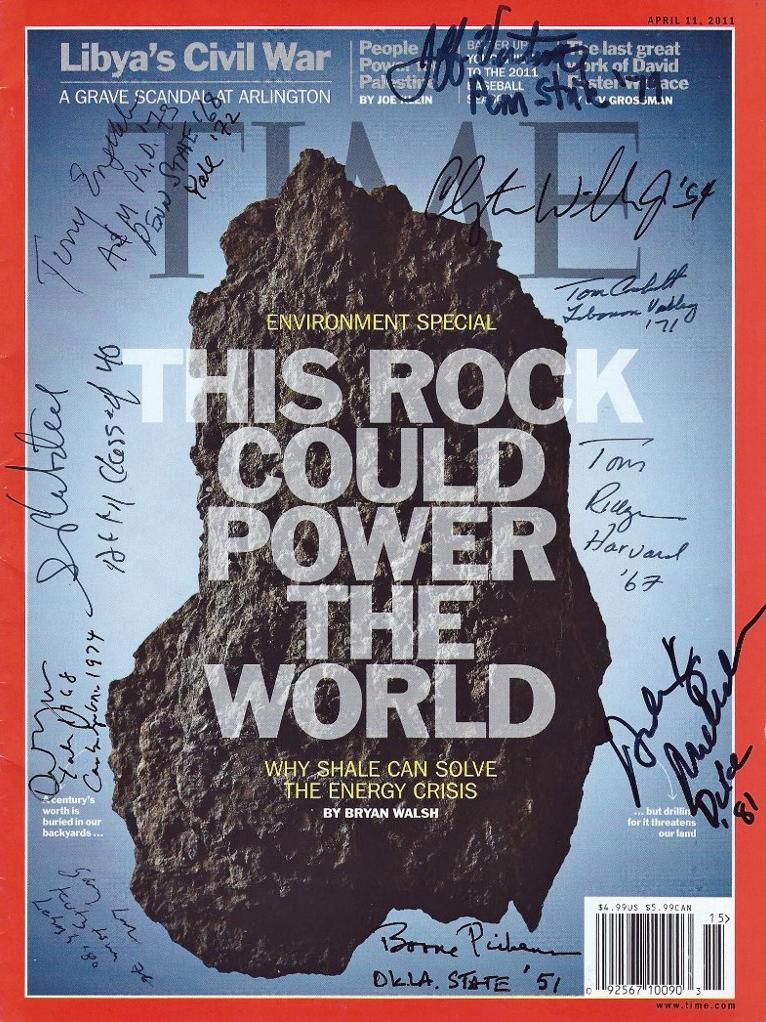 Terry Engelder, a Penn State geoscientist who first predicted there was vast amounts of accessible natural gas within the Marcellus Shale, was featured on the cover of Time in 2011.