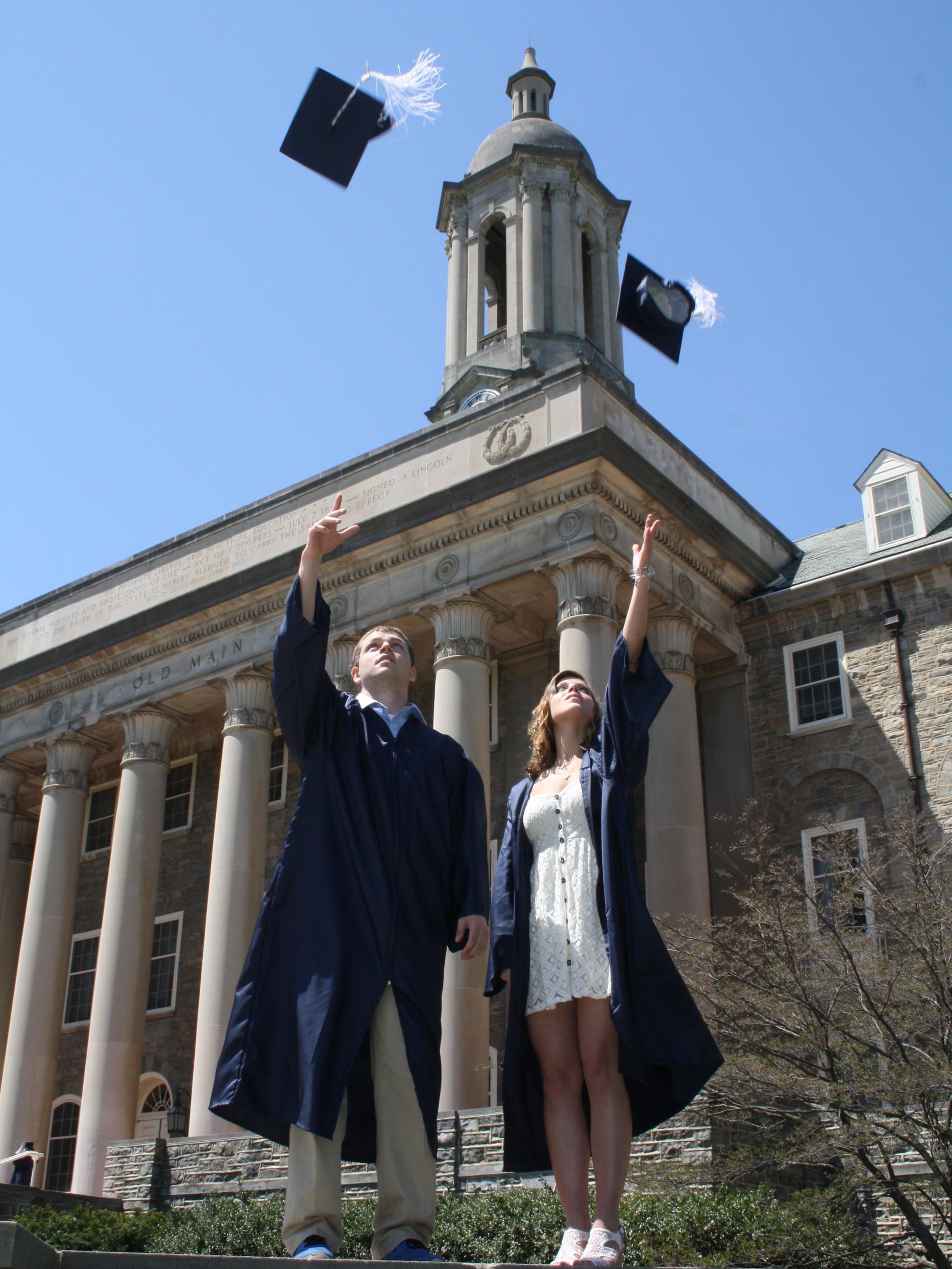 Graduates toss caps