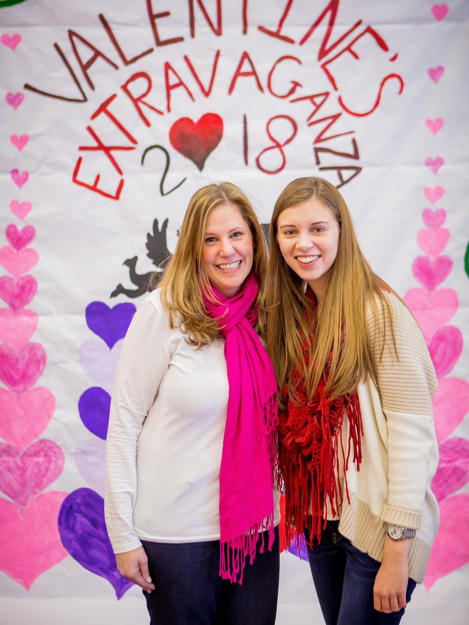 Assistant professor of special education Karen Rizzo, left, and Penn State Behrend student Morgan Yelverton helped plan the first Valentine’s Day Extravaganza for members of the Erie community.