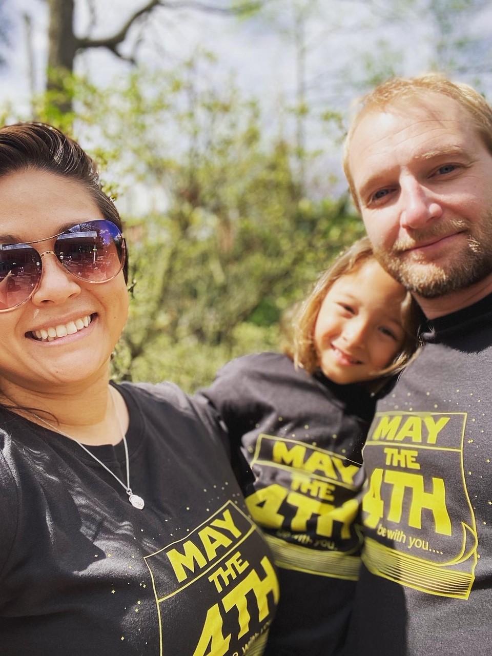 Vernell Daniels with her daughter and husband