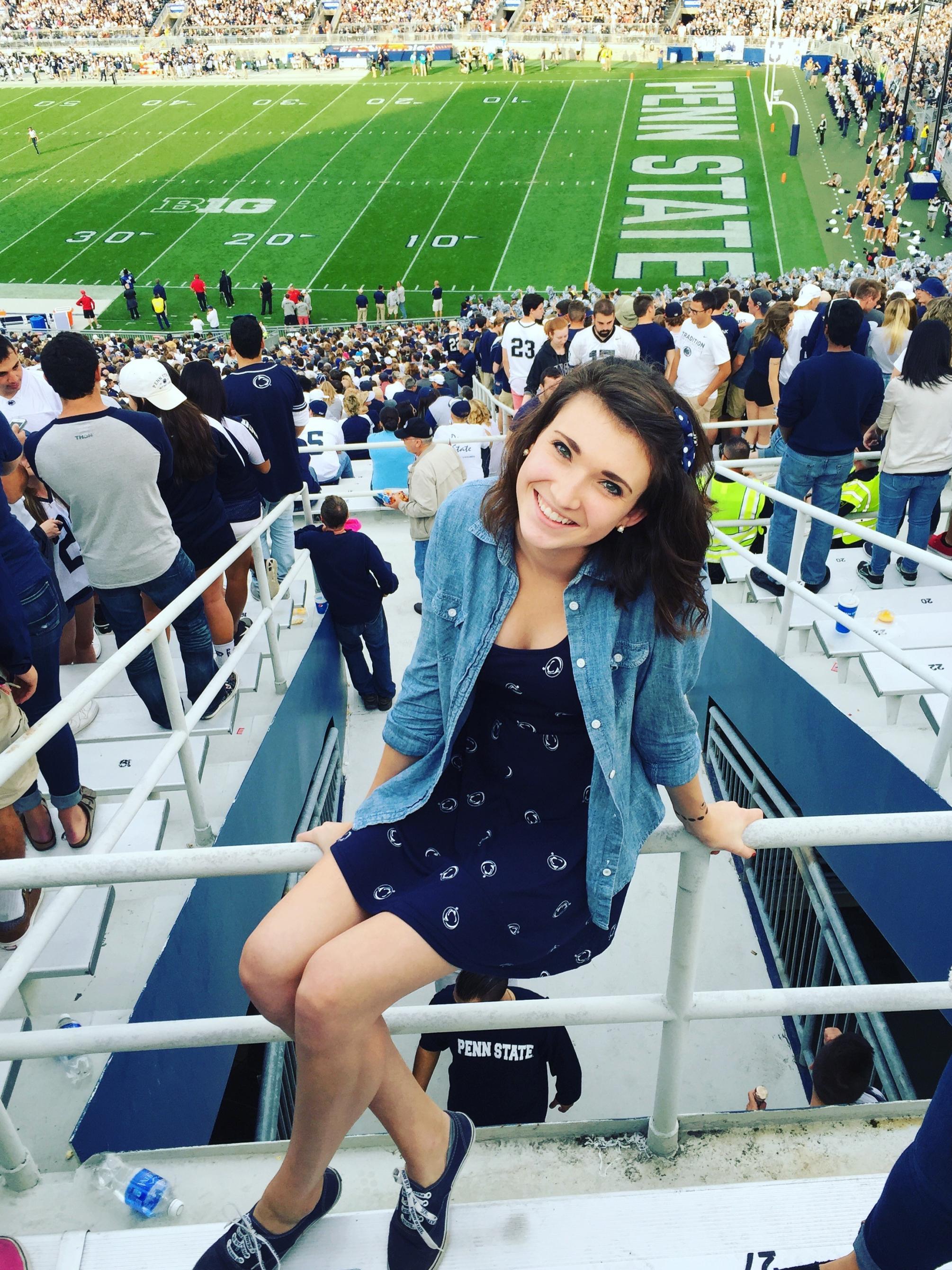 Victoria Bardusch at a Penn State football game. 