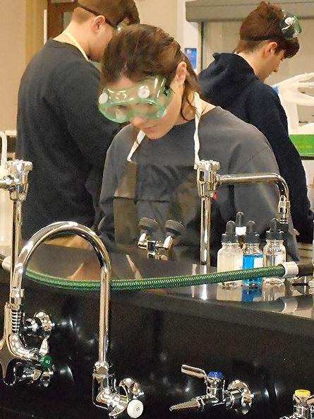 Student working on a science project