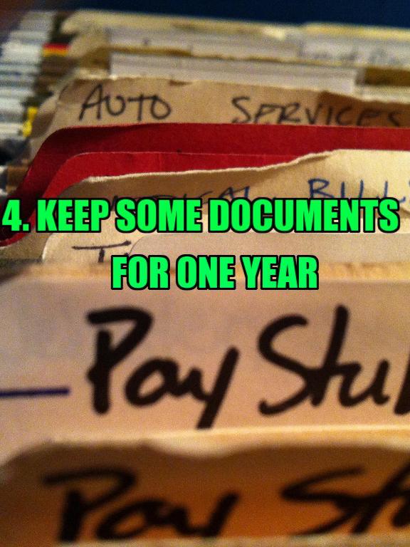 Keep some documents for one year