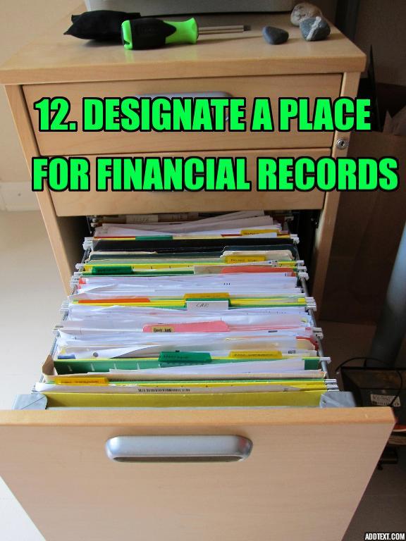  Designate a place for financial records