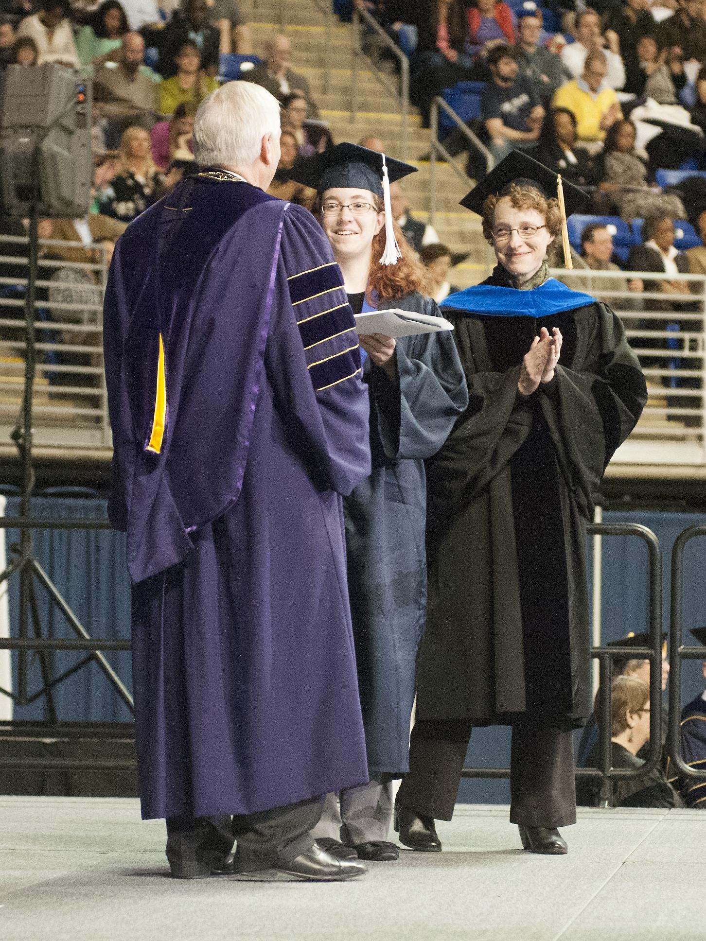 Laura Mincemoyer Egan receives her diploma