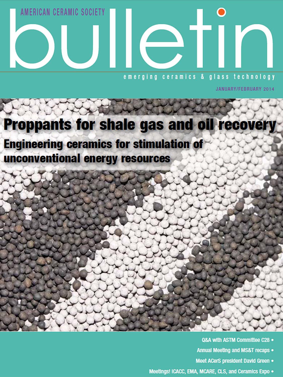 Cover of Jan./Feb. issue of the American Ceramic Society Bulletin