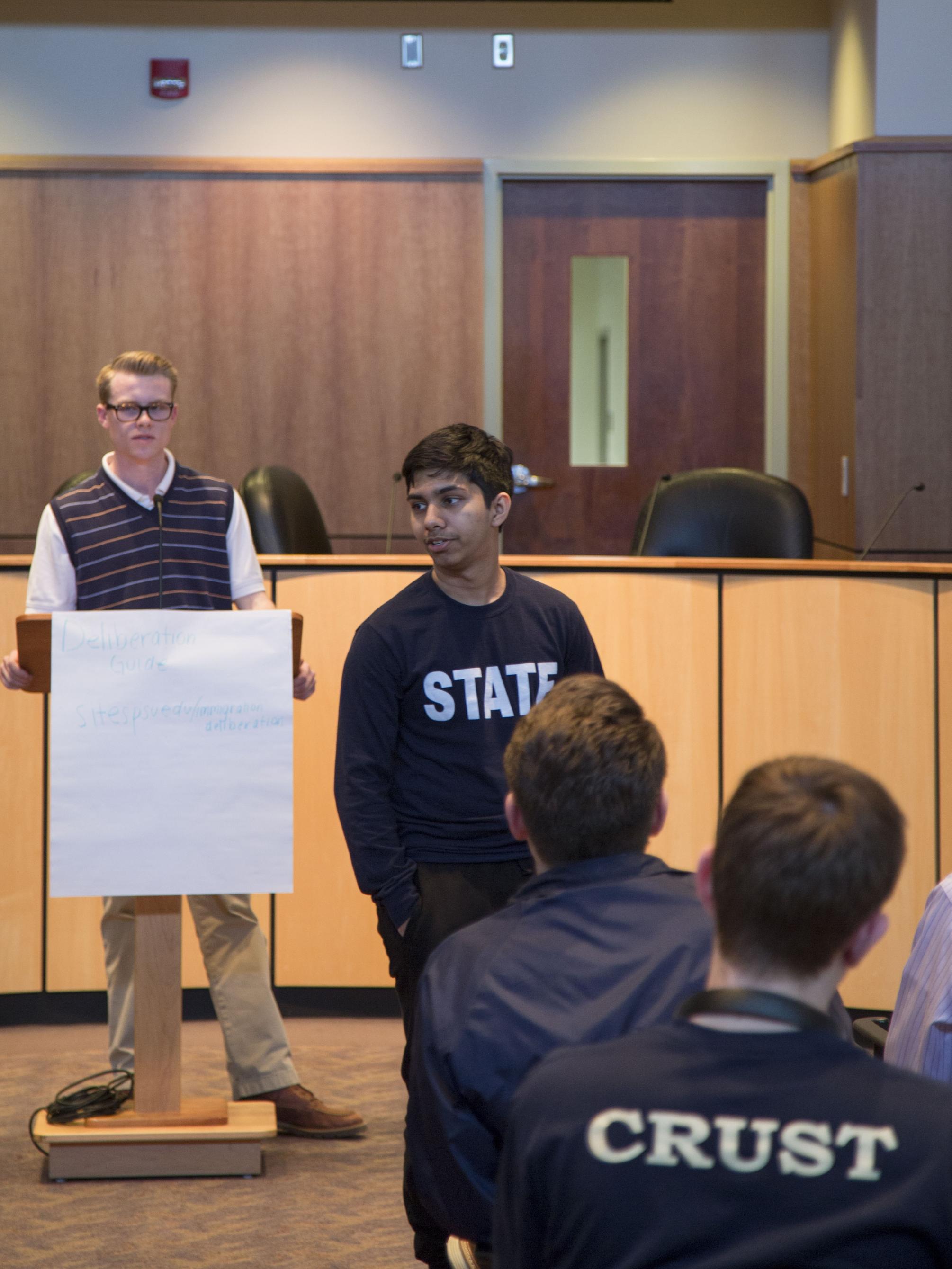 Students participate in Deliberation Nation on March 1