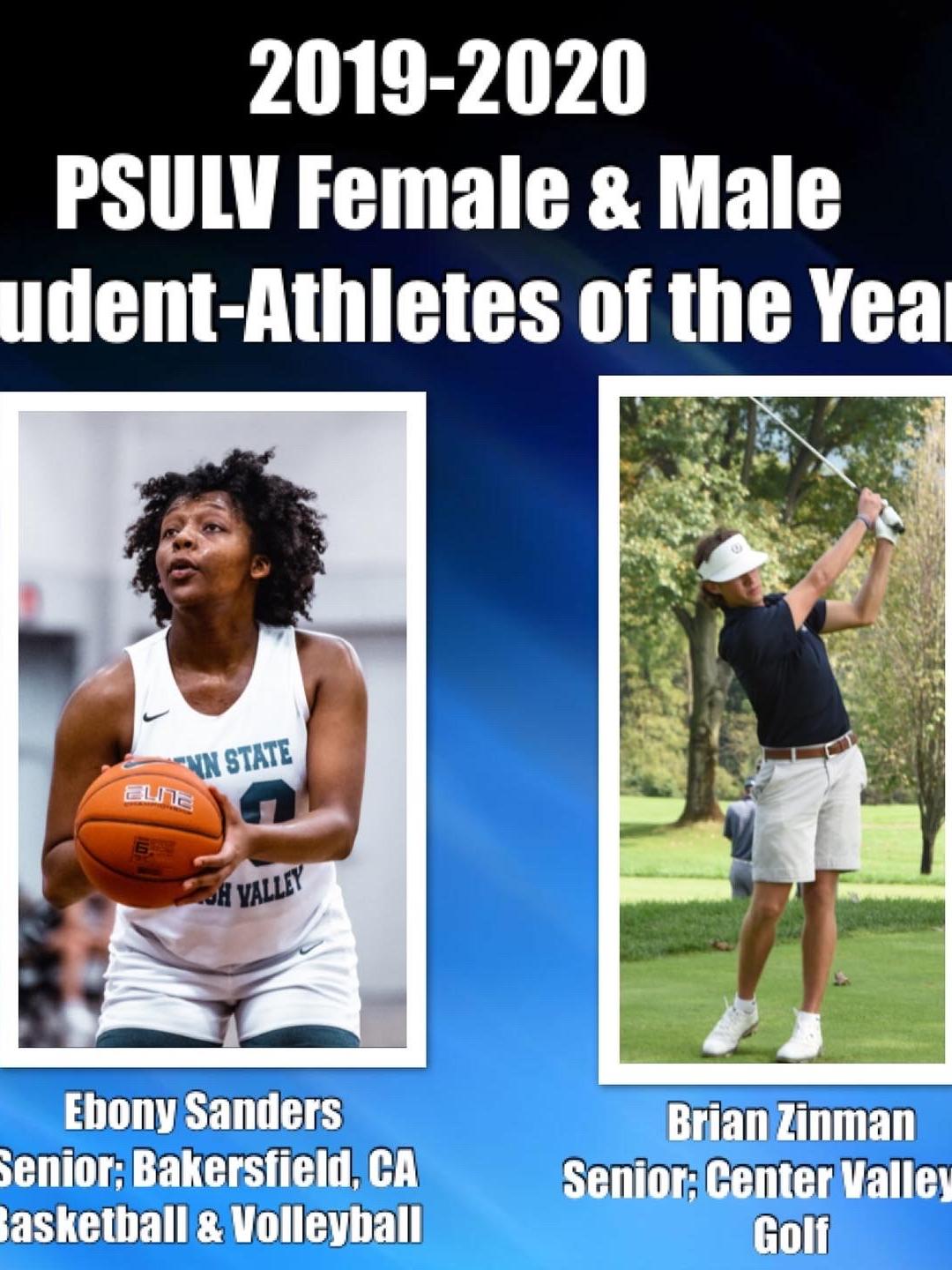 young woman playing basketball and young man playing golf