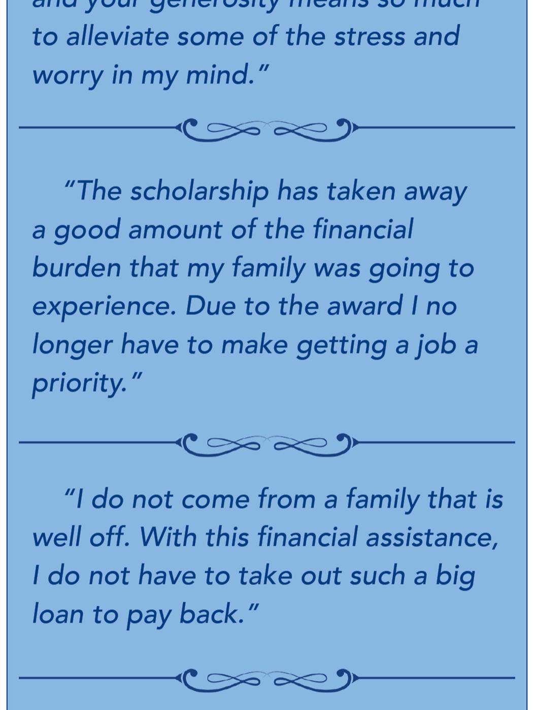 A graphic image of Quotes from students, repeated in the text of the story