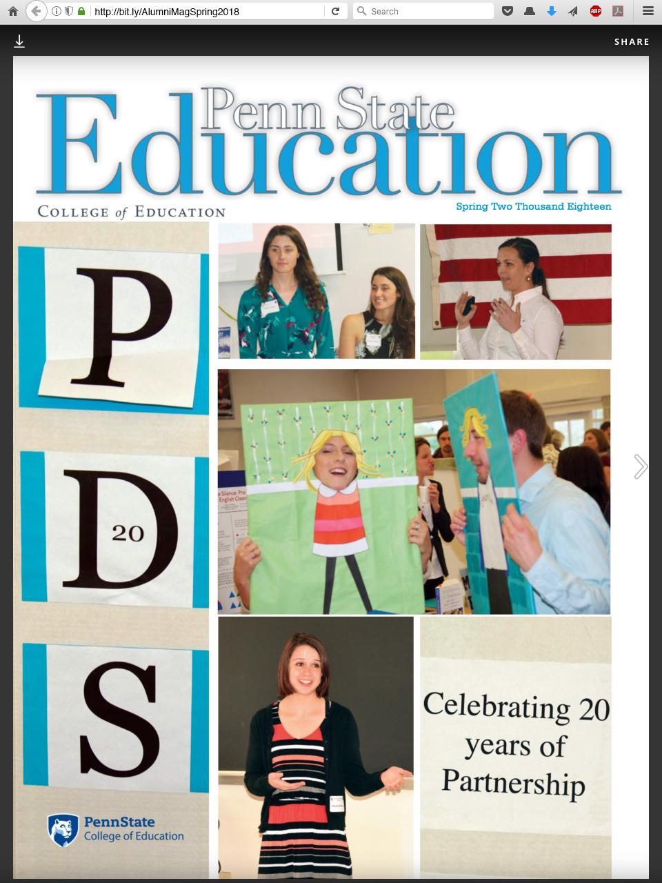 College of Education magazine cover spring 2018