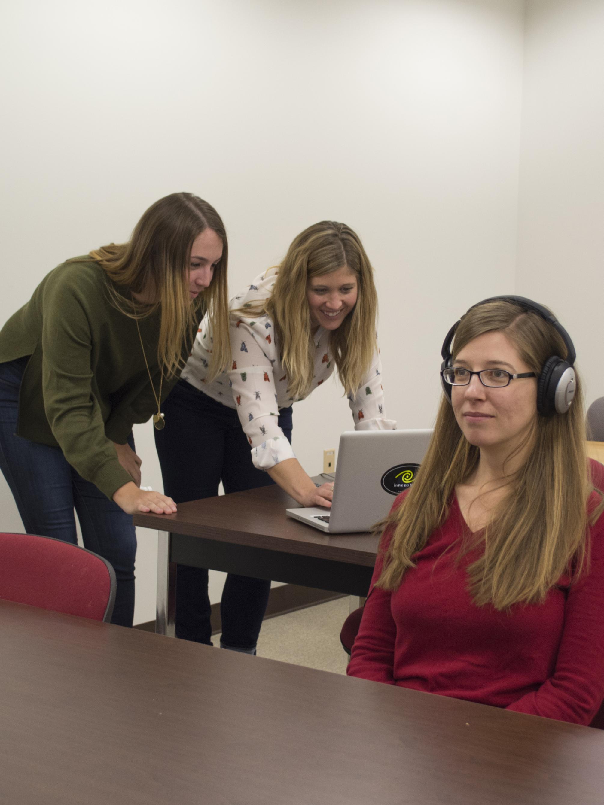 Lauren Abbott with students