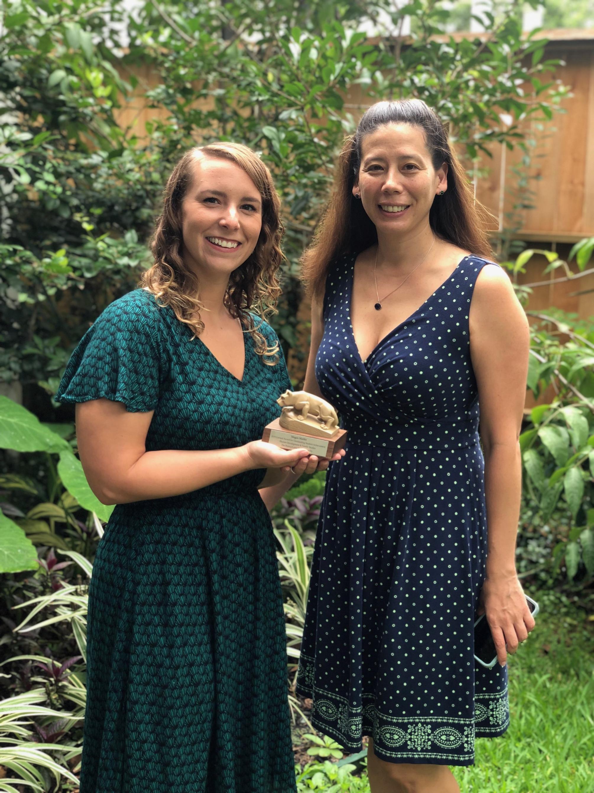 Megan Martin, who earned 2019 Corneal Award, with Terry Cummins of Penn State World Campus.