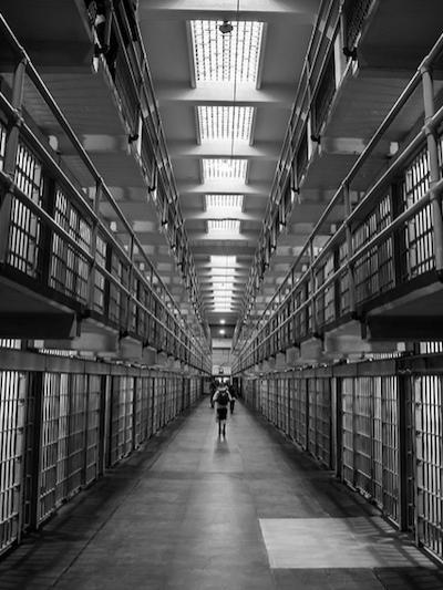Perspective image of prison hall