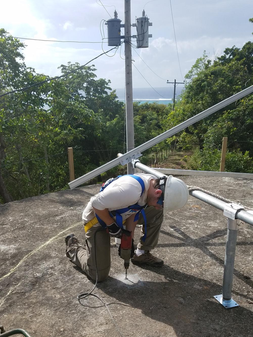 student using jackhammer
