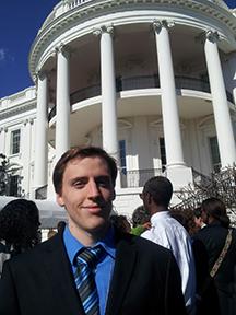 Scott Lohin during his internship outside the White House