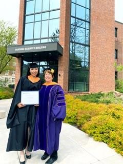 Sanga Jung with professor Madeline Mattern