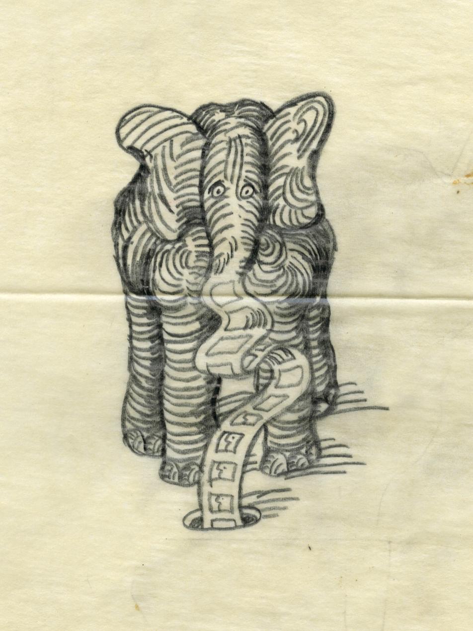 Lanny Sommese, Study for "For Those Who Nose," 1978, graphite on paper. Collection of the artist.