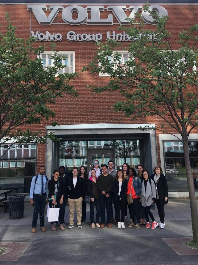 LER students visiting Volvo on the final day in Sweden. 