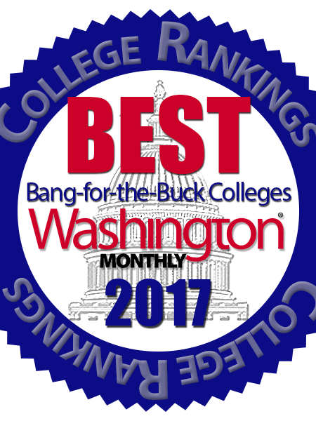 Washington Monthly best bang for the buck logo