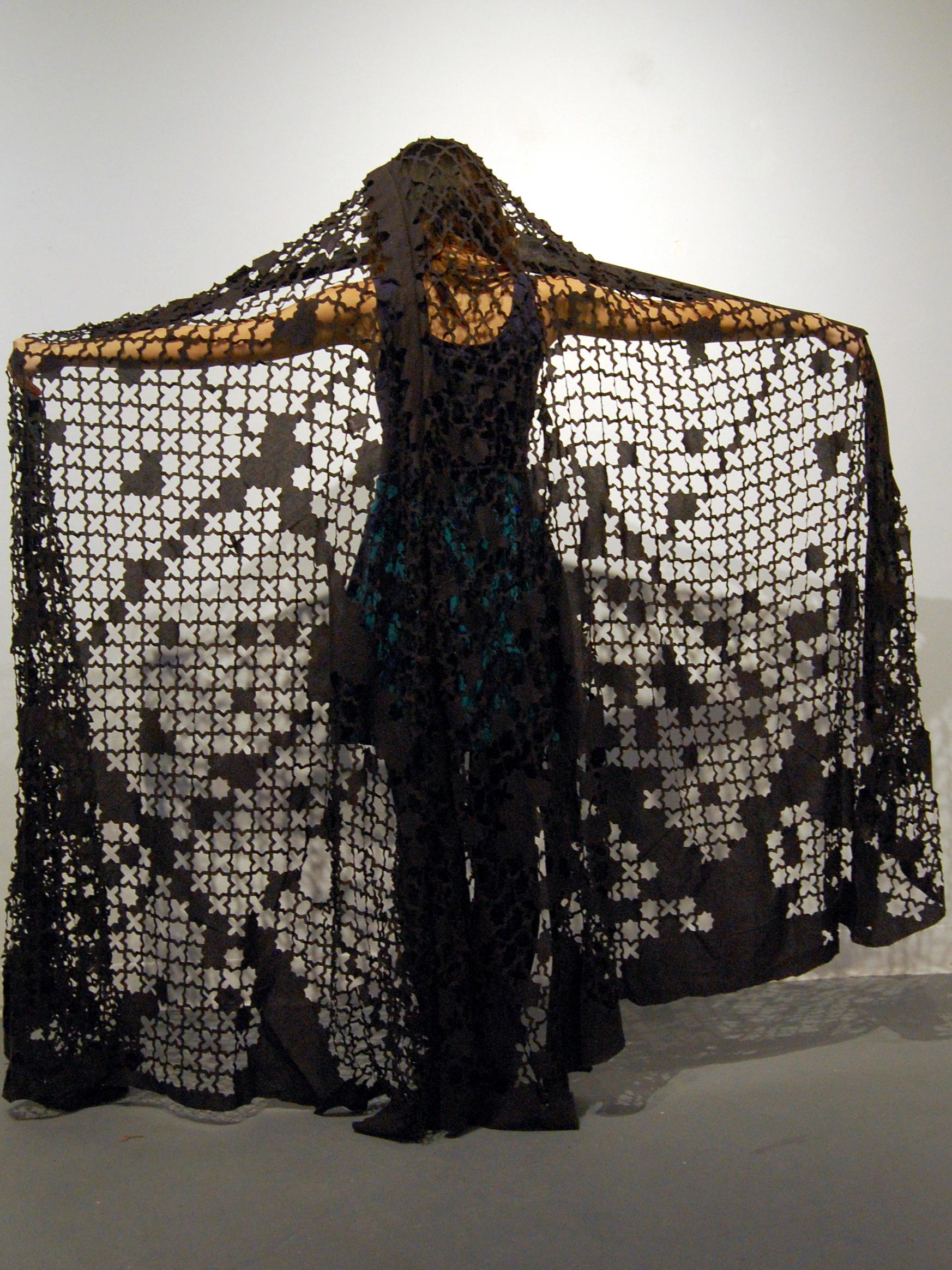 Woman with black shawl