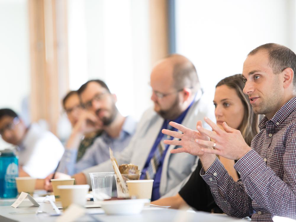 A discussion taking place at a Penn State at The Navy Yard event