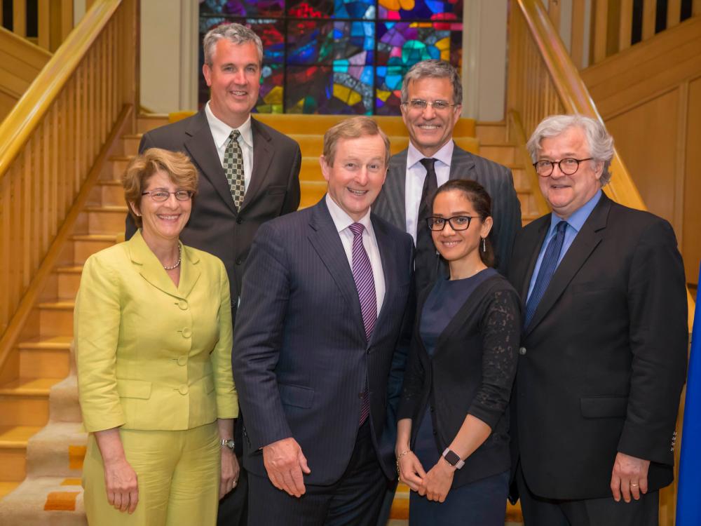 Representatives from the Department of Architectural Engineering and Penn State at the Navy Yard meet with Irish government officials to discuss sustainable building principles and practices.