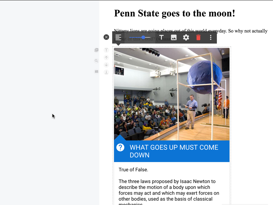 HAX Screenshot of page options
