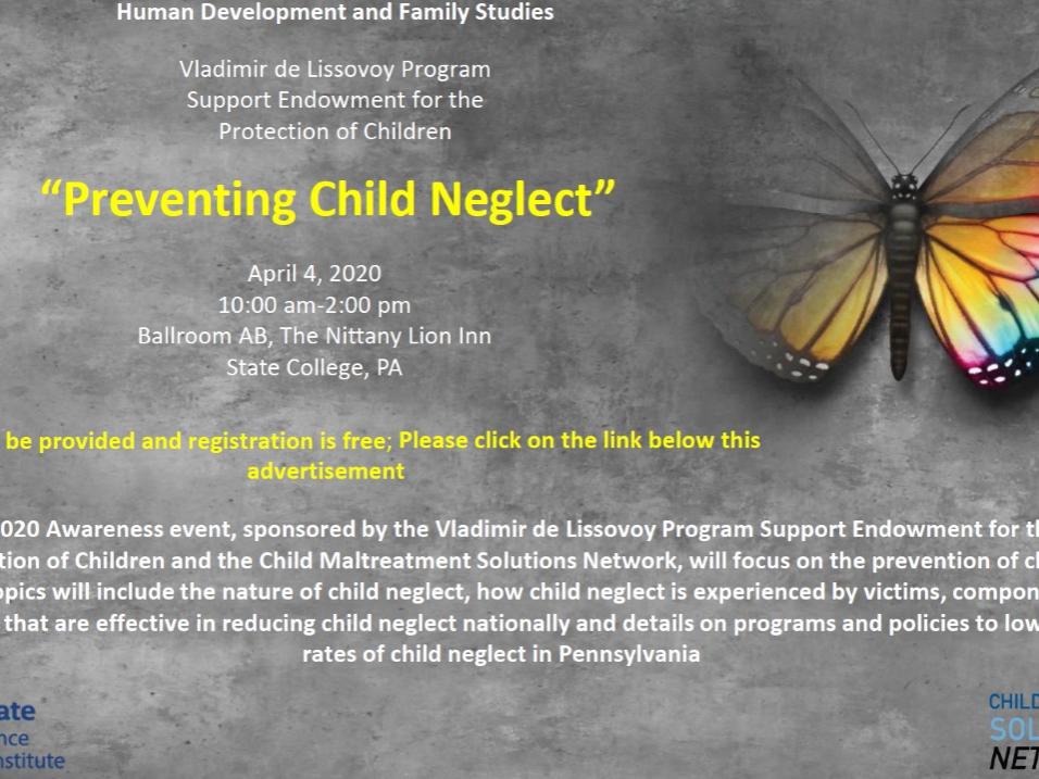 Flier for the 2020 Awareness Event on Child Neglect