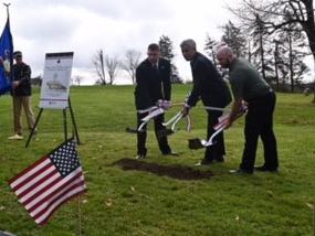 Breaking ground for the veterans' memorial