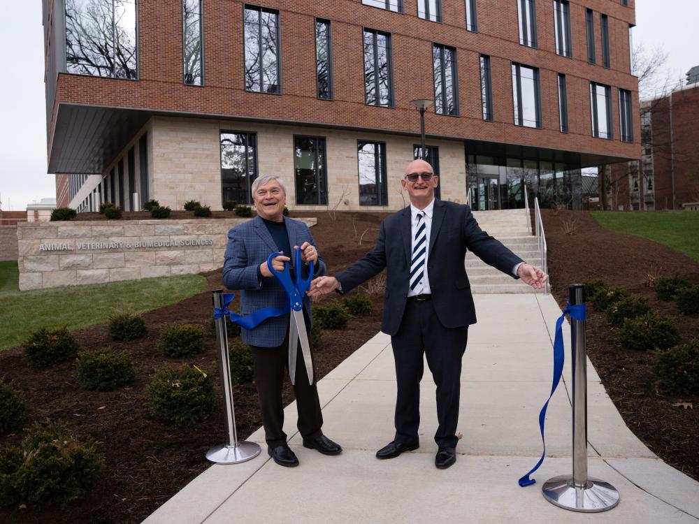 AVBS Bldg Ribbon Cutting - Pres. Barron and Dean Roush