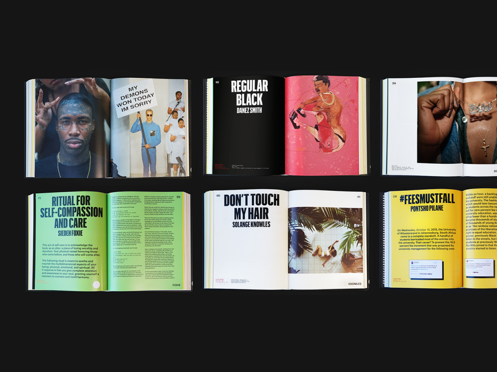 Six page spreads from the Black Futures book.