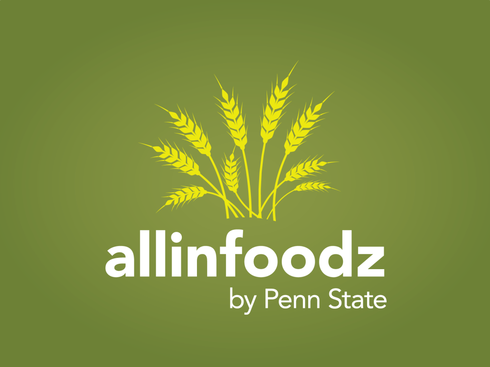 Allinfoodz by Penn State podcast logo with several silhouetted stalks of wheat