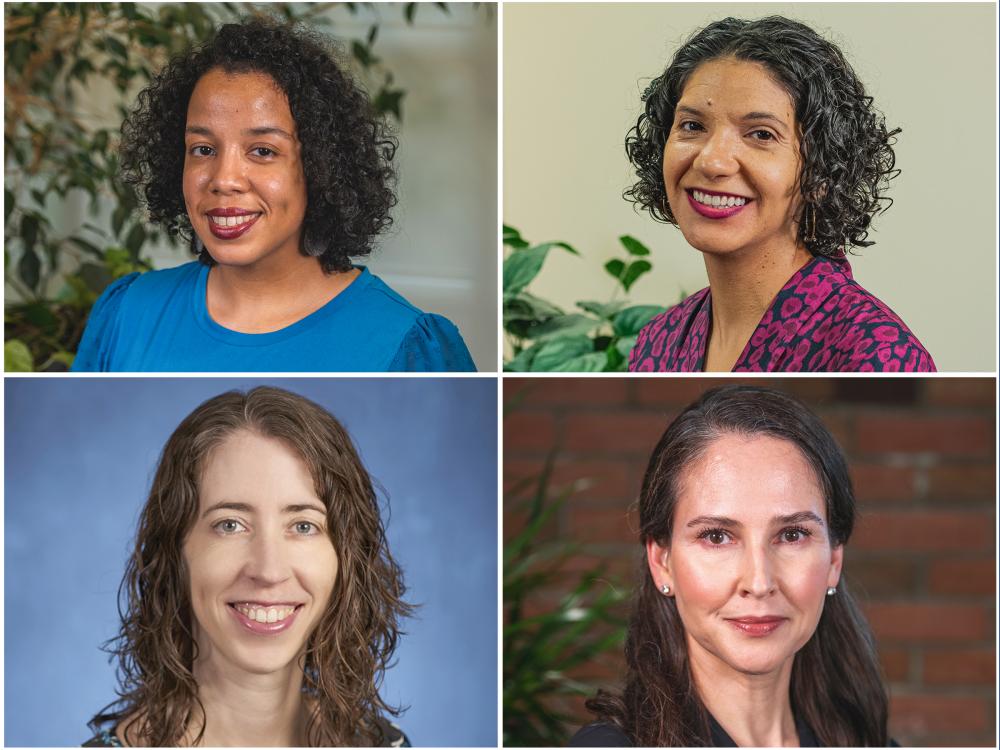 Head-and-shoulder images of four faculty members