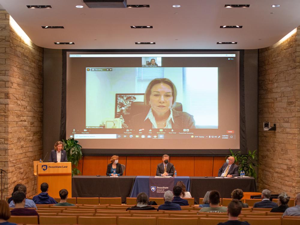 Expert panelists discussing Russia's war on Ukraine