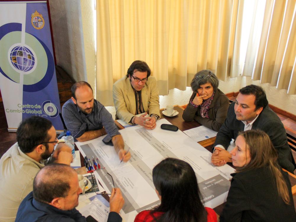 Christopher Scott at a scenario planning workshop for the Maipo River, Chile.
