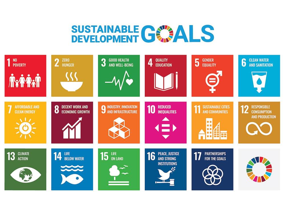 A layout of the 17 United Nations Sustainable Development Goals