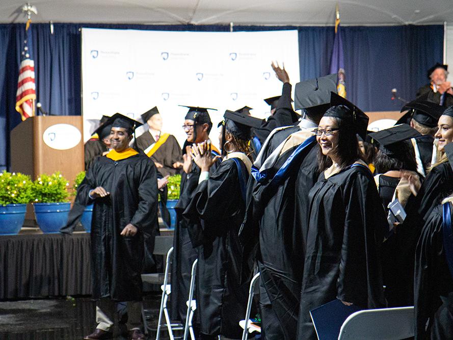 A group of graduates standing